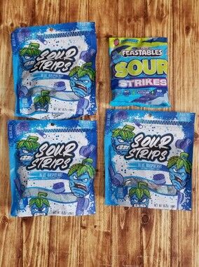 Sour Strips Blue Raspberry Feastables Sour Strikes Bundle Set